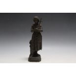 St Mary's Abbey - A SMALL SPELTER TYPE FIGURE OF JOAN OF ARC, stamped to reverse DSR, H Condition