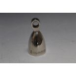 A MODERN SMALL HALLMARKED SILVER BELL BIRMINGHAM 2011, makers mark TCN, approx weight 108g, H 8.25