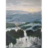 RONALD MOORE (XIX). English School. An impressionist study of winter in the black mountains, see