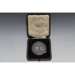 A CASED HALLMARKED SILVER MEDAL FOR ALTRINGHAM AGRICULTURAL ASSOCIATION - BIRMINGHAM 1928,