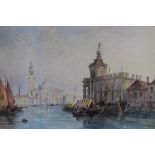 ANDREA VASARI (1873 - 1961). 'Dogana Sta Maria Maggiore Venice'. Signed lower left, watercolour,