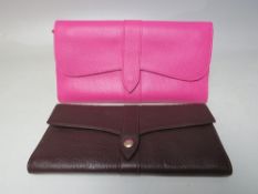 A TEMPERLEY OF LONDON TEXTURED LEATHER JEWELLERY HOLDER, W 21 cm, together with a larger Smythson of