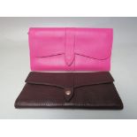 A TEMPERLEY OF LONDON TEXTURED LEATHER JEWELLERY HOLDER, W 21 cm, together with a larger Smythson of