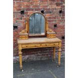 A LATE NINETEENTH / EARLY TWENTIETH CENTURY SATINWOOD DRESSING TABLE, in the Duchess style, H 150