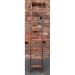 A VINTAGE SLINGSBY SET OF WOODEN SEVEN STEP LIBRARY LADDERS, H 203.5 cm, W 41.5 cm