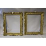 A PAIR OF TWENTIETH CENTURY SWEPT FRAMES, width of frame 8.5 cm, rebate 57 x 46 cm (2)