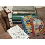 A SELECTION OF NOVELTY BOOK THEMED COLLECTABLES, to include an unusual miniature book trough and