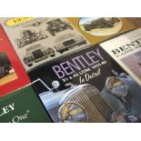 A BOX OF ASSORTED BENTLEY CAR RELATED HARD BACK BOOKS ETC., to include 'Bentley Motors On The