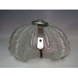 AN ART DECO CLAM SHELL CEILING LIGHT SHADE, approx Dia. 32 cm