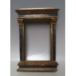 A 19TH CENTURY GRAND TOUR STYLE FRAME, frame W top 5 cm, bottom 4 cm , Sides 2 cm, rebate 17 x 11.