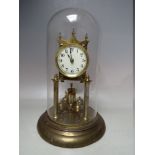 AN EARLY 20TH CENTURY GERMAN MADE TORSION CLOCK, under glass dome, approx overall H 23 cm