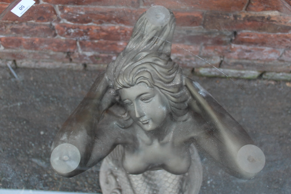 A MODERN GLASS TOPPED MERMAID OCCASIONAL TABLE, Dia. 61 cm - Image 3 of 4