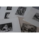 A SMALL FOLDER OF UNFRAMED ETCHINGS, various artists and subjects, to include J. Leech, H. Moore, E.