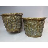 St Mary's Abbey - A PAIR OF ECCLESIASTICAL THEMED PAILS, with embossed figural and script