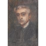 A LATE 19TH / EARLY 20TH CENTURY HEAD AND SHOULDER PORTRAIT STUDY OF A GENTLEMAN WITH A MOUSTACHE,