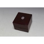 A MASONIC LEATHER CASED TRAVELLING INKWELL, W 6.5 cm