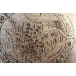 AN UNUSUAL SAMPLER ON MATERIAL OF ENGLAND AND WALES, by Mary Pearson ages 13 years, 1828, 53 x 46
