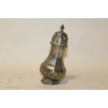 A HALLMARKED SILVER SUGAR CASTOR A/F, approx 123 gCondition Report:Dented and mis-shapen