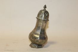 A HALLMARKED SILVER SUGAR CASTOR A/F, approx 123 gCondition Report:Dented and mis-shapen