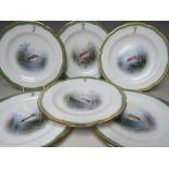 A SET OF SIX COPELAND SPODE PORCELAIN PLATES, retailed by T. Goode & Co., each plate with painted