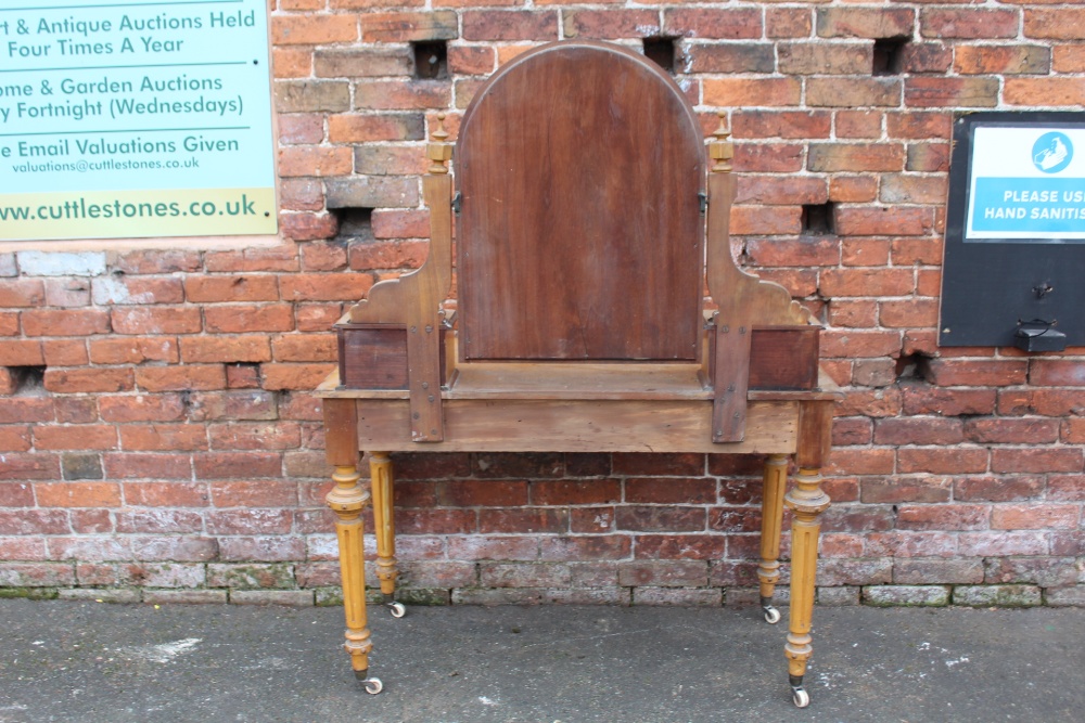 A LATE NINETEENTH / EARLY TWENTIETH CENTURY SATINWOOD DRESSING TABLE, in the Duchess style, H 150 - Image 7 of 7