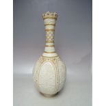 A COPELAND 'CRYSTAL PALACE ART UNION' PARIAN WARE VASE, with all over textured decoration and gilt