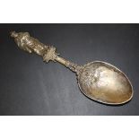 A SCOTTISH HALLMARKED SILVER APOSTLE SPOON LENGTH - 23CM APPROX WEIGHT -108.8G