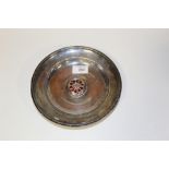 A WHITE METAL BOWL CARRYING HALLMARKS FOR LONDON 1854, the makers mark for RN & CR Ramsden being