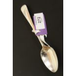 A GEORGIAN HALLMARKED SILVER OLD ENGLISH PATTERN DESSERT SPOON, LONDON 1801, APPROX WEIGHT 36 G