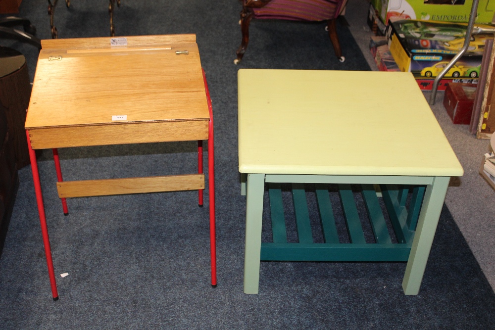 A SMALL CHILDS DESK AND A SMALL TABLE (2)