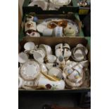 THREE TRAYS OF CERAMICS ETC. TO INCLUDE ROYAL DOULTON CRANBOURNE COFFEE POT, MEAT DISH ETC.
