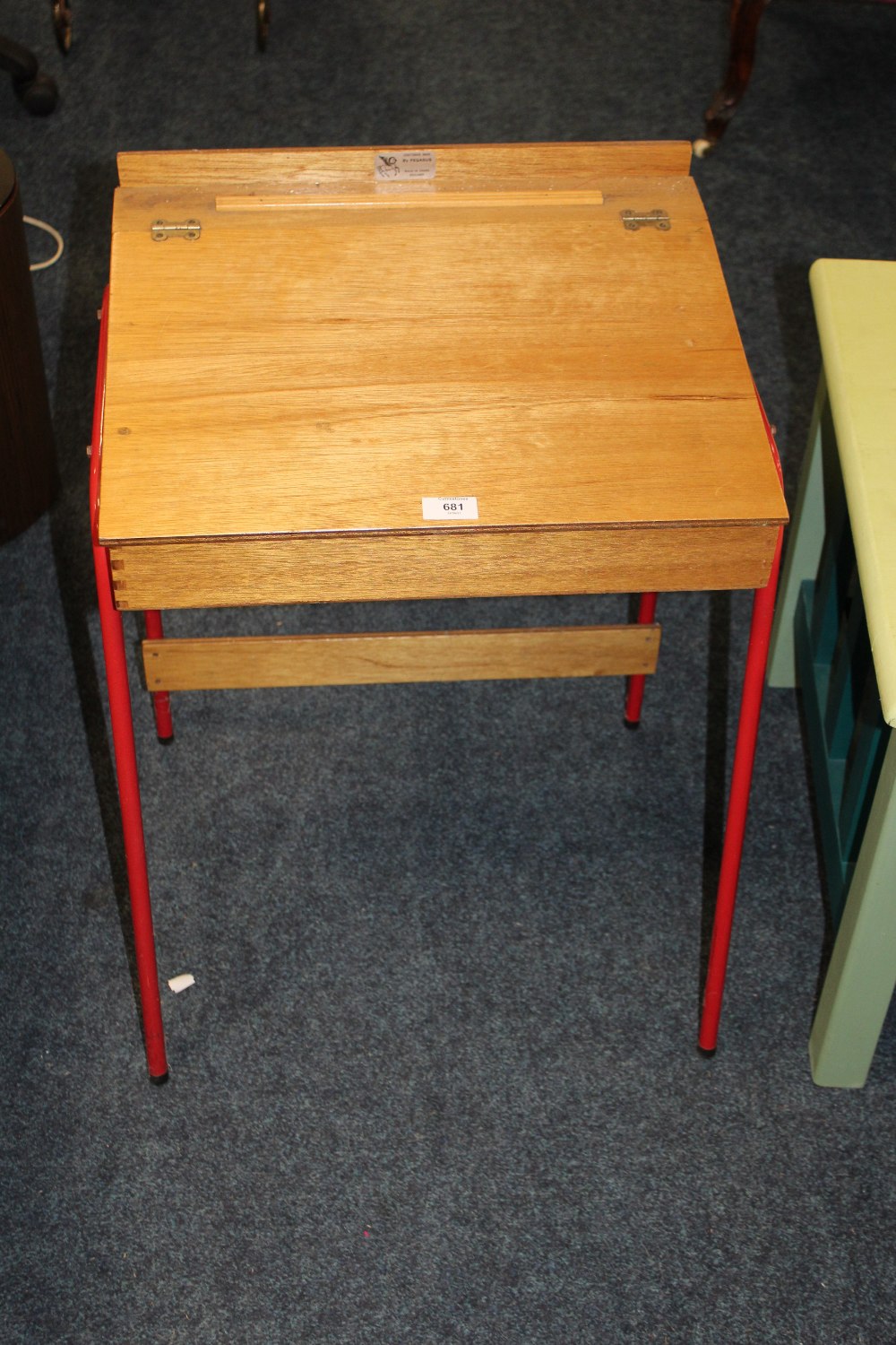 A SMALL CHILDS DESK AND A SMALL TABLE (2) - Image 2 of 5