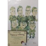 AN UNFRAMED LIMITED EDITION CHRIS MARGETT DAD'S ARMY PRINT WITH CERTIFICATE, NO. 184/1000