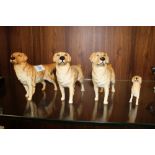 FOUR BESWICK GOLDEN LABRADOR FIGURES