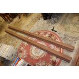 TWO LENGTHS OF IRISH MAHOGANY HAND RAIL 2.5M LONG. Reportedly left over from the refit of the