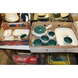 TWO TRAYS OF DENBY GREENWHEAT STONEWARE