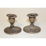 A PAIR OF HALLMARKED SILVER CANDLESTICKS HEIGHT - 10CM