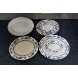 NINE BLUE AND WHITE MEAT DISHES AND VEGETABLE DISHES TO INCLUDE MILTON WARE