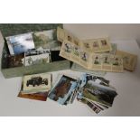 A QUANTITY OF POSTCARDS, CIGARETTE CARDS ETC.