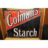 A VINTAGE COLEMAN'S STARCH ENAMEL ADVERTISING SIGN 97 CM BY 79 CM