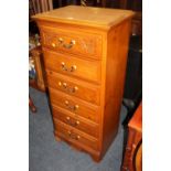 A MODERN TALL SIX DRAWER CHEST H-131 W-60 CM