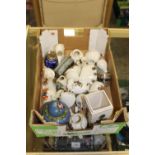 A SMALL TRAY OF CRESTED WARE ETC TO INCLUDE A SMALL CLOISONNE GINGER JAR TOGETHER WITH A TRAY OF