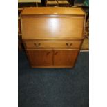 A MODERN TEAK BUREAU W - 84 CM