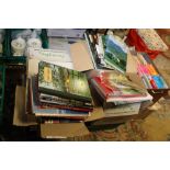 A LARGE QUANTITY OF ASSORTED BOOKS, O/S MAPS (PLASTIC TRAYS NOT INCLUDED)