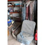 A SELECTION OF VINTAGE JAGUAR CAR PARTS A/F TO INCLUDE SEATS, BONNET ETC