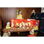 THREE ROYAL DOULTON SNOW WHITE AND THE SEVEN DWARVES FIGURES, ALL BOXED - TAKE THE APPLE DEARIE (
