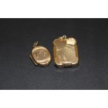 TWO 9 CARAT BK AND FT LOCKETS