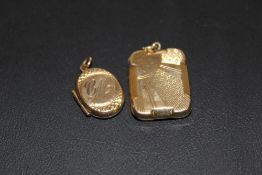 TWO 9 CARAT BK AND FT LOCKETS