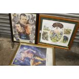 TWO WOLVERHAMPTON WANDERERS INTEREST FOOTBALL PRINTS TO INCLUDE A SIGNED LIMITED EDITION 'LEADER