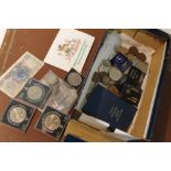A BOX OF BRITISH AND WORLD COINAGE